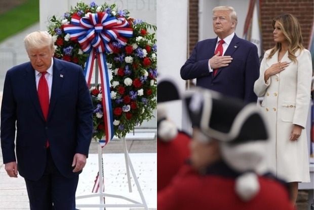 Trump honours fallen soldiers on Memorial Day in twin events