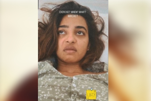 Radhika Aptes funny reaction to exercising