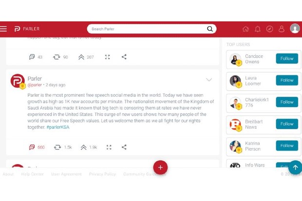 Conservative Twitter clone Parler sees surge in downloads