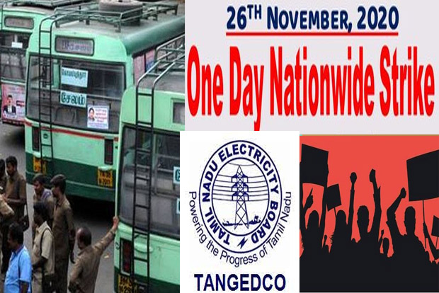 Transport, Tangedco TUs to back general strike on Nov 26 Transport, Tangedco TUs to back general strike on Nov 26
