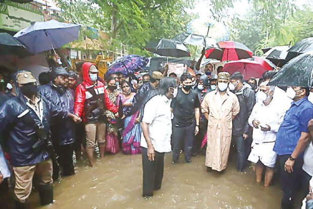 With eye on polls, partymen pitch in to help with relief work in rain-hit areas