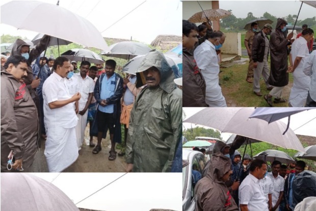 Minister inspects damage caused by cyclone to fishing harbour