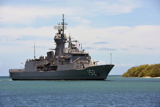 Australian navy ship tows unexploded bomb out to sea