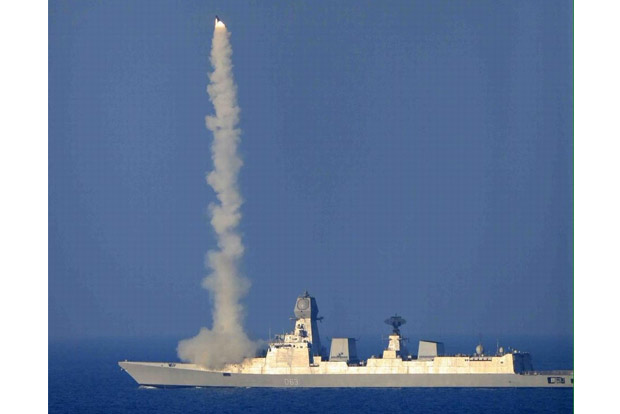 Brahmos missile successfully test fired from Made-in-India stealth destroyer INS Chennai Brahmos missile successfully test fired from Made-in-India stealth destroyer INS Chennai