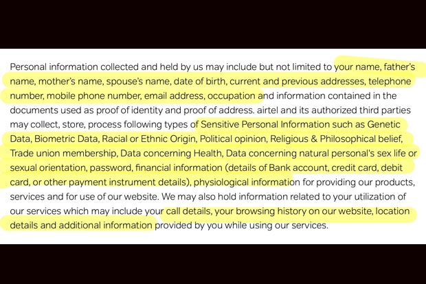 Airtel blames contentious privacy policy wording on clerical error, says committed to user privacy