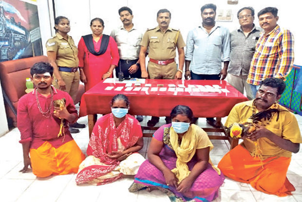 Claiming evil eye, gang cheats people, held
