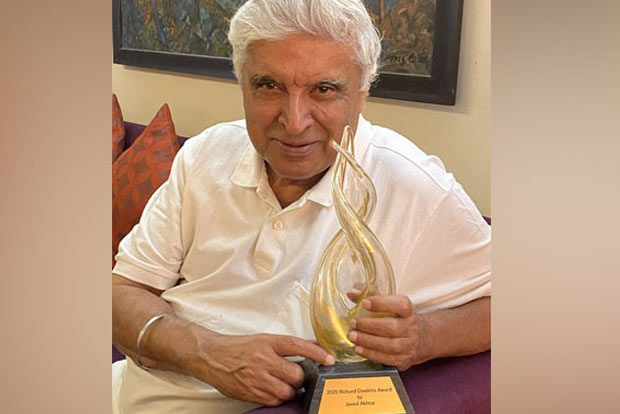 Shabana Azmi shares Javed Akhtars picture posing with his Richard Dawkins Award trophy