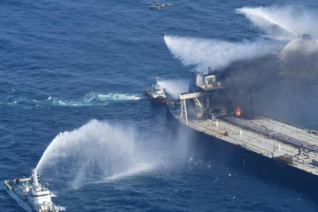 Fire onboard oil tanker off Sri Lankas coast completely extinguished: Navy Fire onboard oil tanker off Sri Lankas coast completely extinguished: Navy