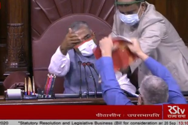 Aggressive Derek tears documents, opposition force brief adjournment