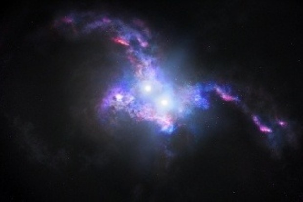 Astronomers spot double quasars in merging galaxies