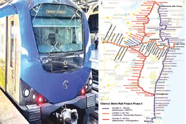 Work on Corridor-4 of Chennai Metro Phase-II gathers pace Work on Corridor-4 of Chennai Metro Phase-II gathers pace