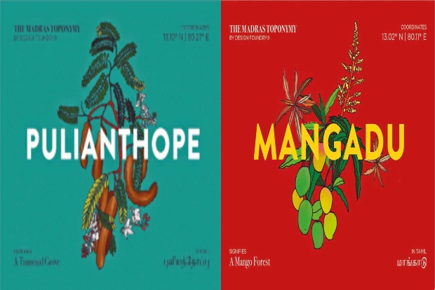 Postcard series roots locality names to its native plants, trees