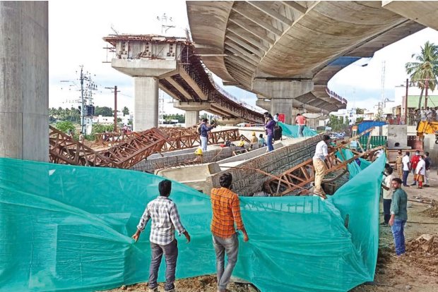 Rs 663 cr under-construction flyover collapses in Madurai, 1 worker killed Rs 663 cr under-construction flyover collapses in Madurai, 1 worker killed