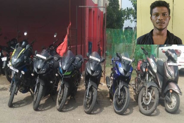 Seven stolen bikes seized from thief in Ranipet