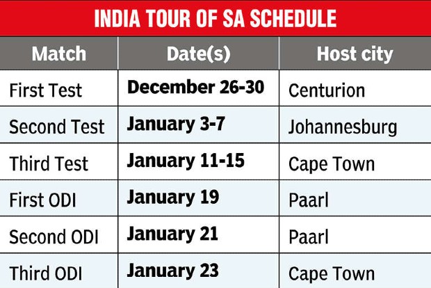 South Africa announces revised schedule for India series