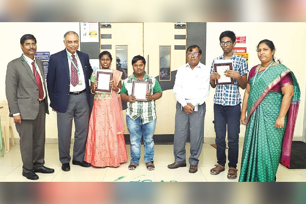 SRM OT honors three differently-abled child achievers