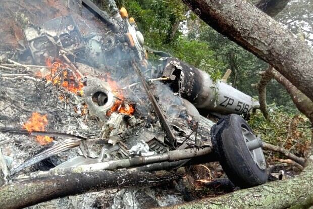 Remnants of crashed copter carrying Gen Rawat taken to Sulur Air Base