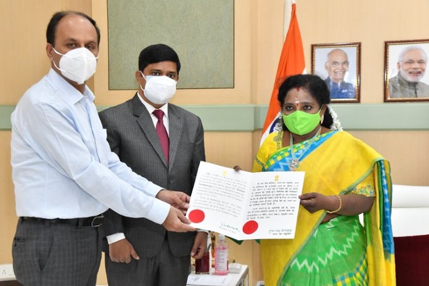 Tamilisai receives Warrant of Appointment as Puducherry LG