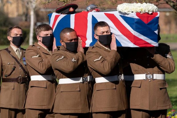 Military honors and fly-past mark funeral of Britains Captain Tom