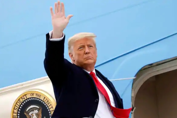 Trump leaves White House for the last time