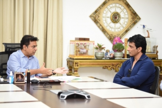KTR praises Sonu Sood for social service activities KTR praises Sonu Sood for social service activities