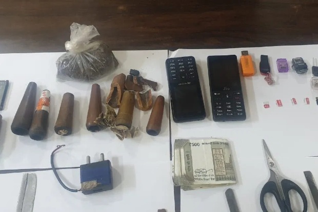 Arms, ganja and phones recovered from Bluru central jail