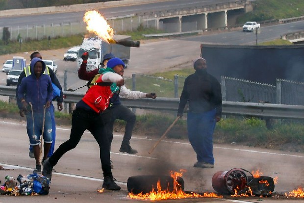 South African police arrest 27 over protests linked to Zuma jailing