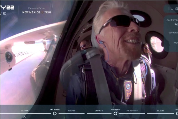 Virgin Galactics Branson soars to space aboard rocket plane