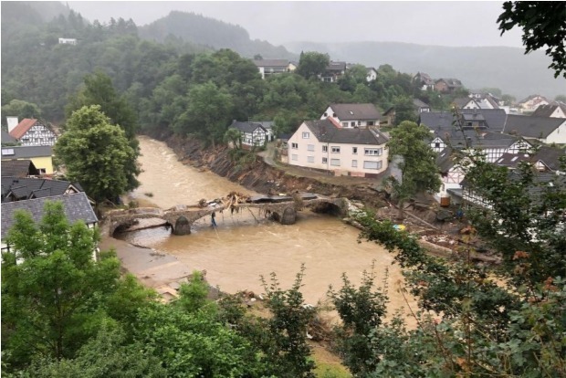 As floods hit western Europe, scientists say climate change hikes heavy rain