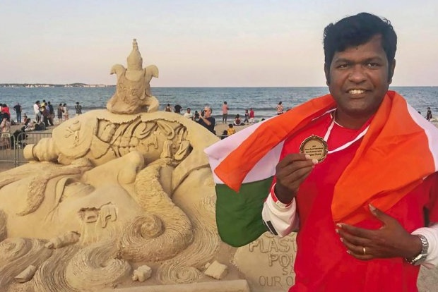 Artist Pattnaik unveils sand art for Indian athletes at Tokyo Olympics