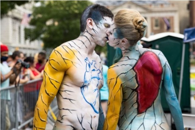 Models shed clothes for annual Bodypainting Day in NYC