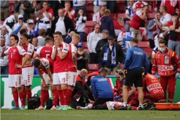 Denmarks Eriksen conscious in hospital after collapsing at Euro 2020 Denmarks Eriksen conscious in hospital after collapsing at Euro 2020