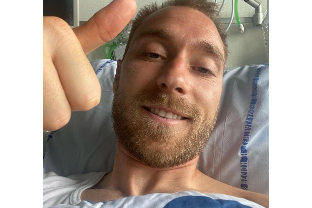 Im fine: Denmarks Eriksen greets from hospital bed Im fine: Denmarks Eriksen greets from hospital bed