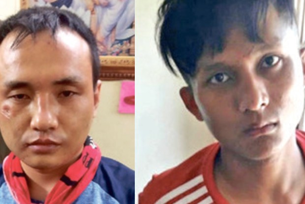 Duo caught red-handed while robbing ATM