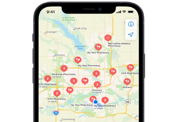 Apple Maps now displays Covid vaccination locations in US