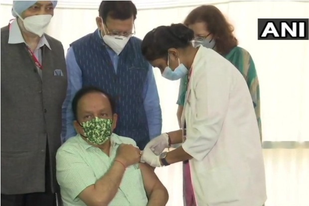 Health Minister Vardhan Takes Second Dose Of Covid-19 Vaccine