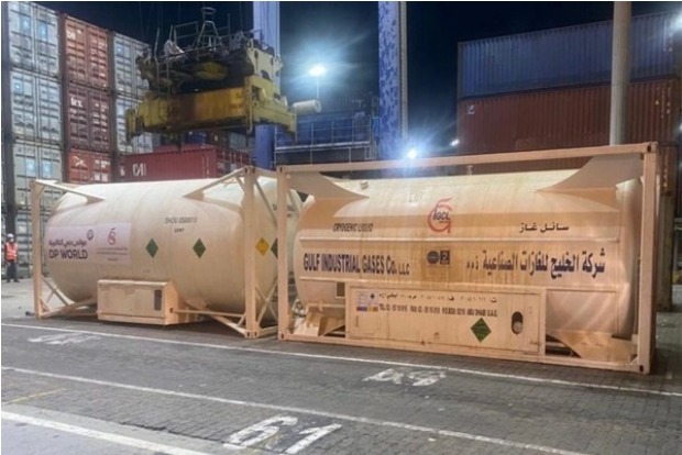 Seven tankers with 20 MT Liquid Medical Oxygen each arrive in India from UAE