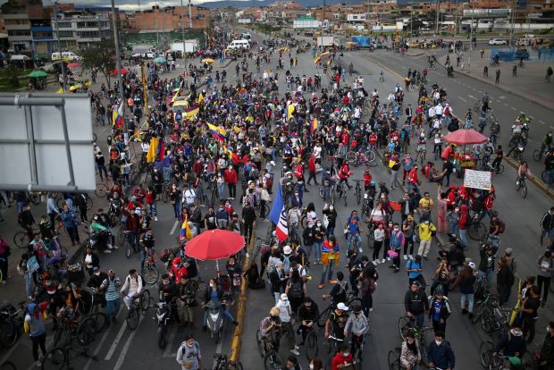 Colombian protesters march on capitals demanding economic aid, social change