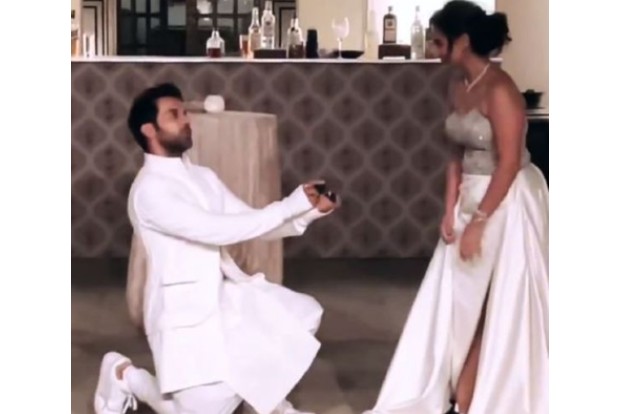 Rajkummar goes down on one knee to propose ladylove Patralekhaa Rajkummar goes down on one knee to propose ladylove Patralekhaa