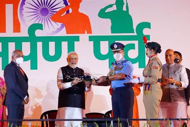 PM Modi hands over indigenously-built light combat helicopters to IAF