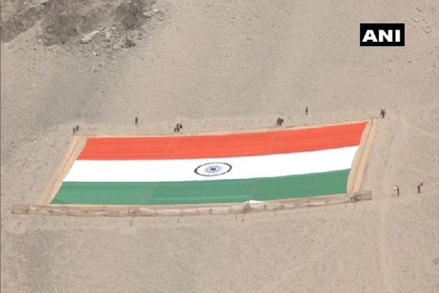 Largest khadi national flag unfurled in Ladakh