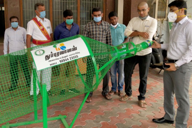 Bins installed to collect plastic bottles in Tirupur