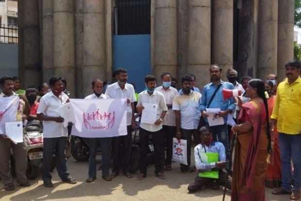 Differently-abled people protest to implement 5pc job reservation quota