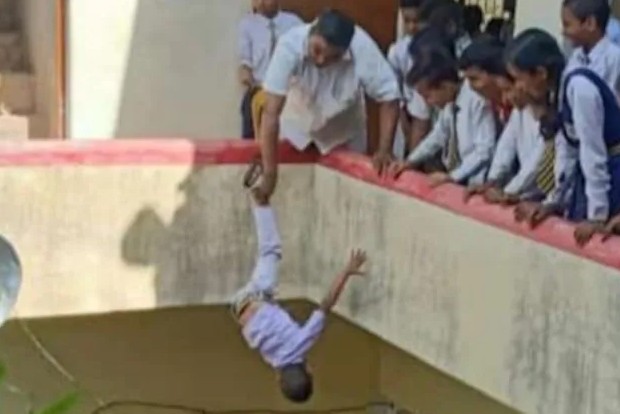 Uttar Pradesh: Principal hangs kid upside down from building