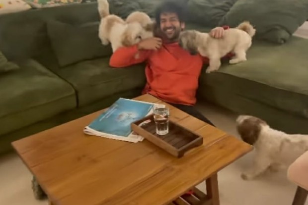 Kartik Aaryan posts adorable, paw-erful video with puppies
