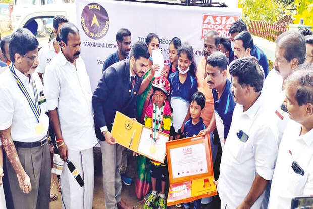 Pattukkottai boy enters Asia Book of Records by skating at 18.4 km per hr
