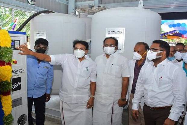 Ministers inaugurate 1,000 litre capacity Oxygen plant installed at Aruppukottai GH