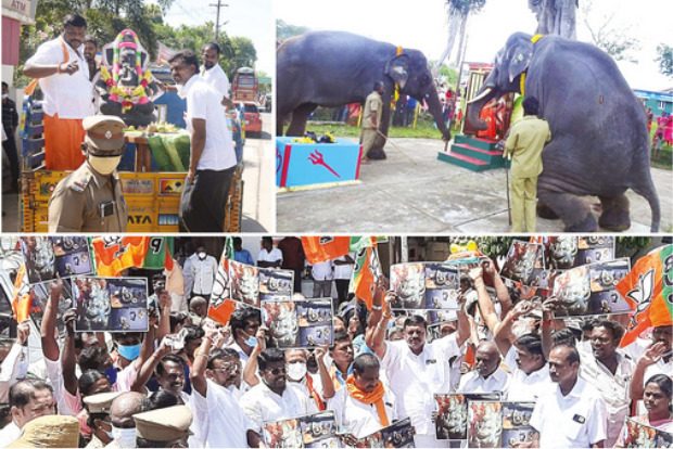 Hindu outfits defy ban, install Ganesha idols in Delta region