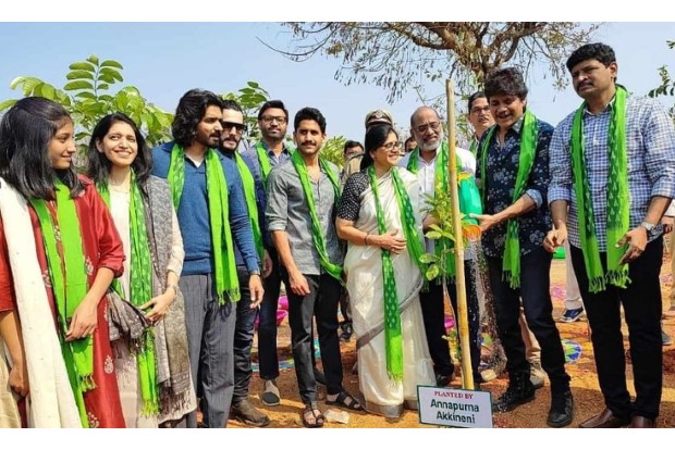 Nagarjuna lays the foundation stone for the adopted 1,080 acre-project