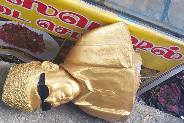 Man held for vandalising MGR statue, AIADMK leaders fume
